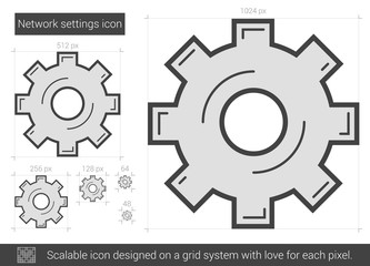 Poster - Network settings line icon.