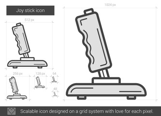 Sticker - Joy stick line icon.