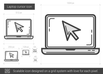 Aufkleber - laptop cursor line icon.
