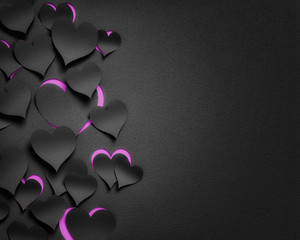Wall Mural - paper hearts valentine's day - 3d romantic card / background ( love , valentine , wedding )