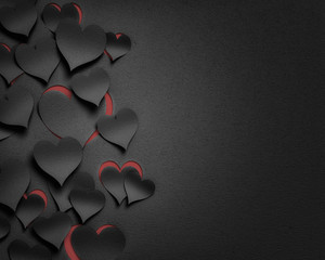 paper hearts valentine's day - 3d romantic card / background ( love , valentine , wedding )