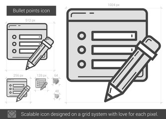 Sticker - Bullet points line icon.