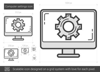 Canvas Print - Computer settings line icon.