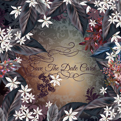 Wall Mural - invitation card with victorian flourishes. save the date design