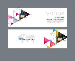 Wall Mural - Vector set of modern horizontal website banners with circles, tr