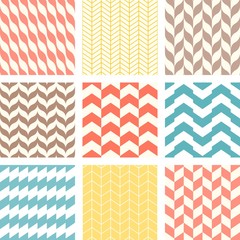 Wall Mural - set of chevron and zigzag seamless pattern