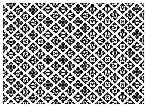 Thai Style Pattern, Illustration of Beautiful Black and White Vintage Texture Wallpaper Background for Add Content or Picture.

