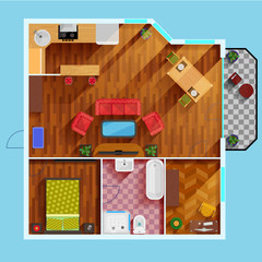 Poster - One Bedroom Apartment Floor Plan