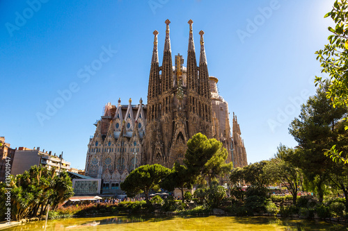 Plakat Sagrada Familia w Barcelonie