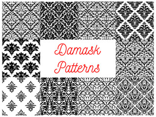 Canvas Print - Damask seamless patterns of victorian flourishes