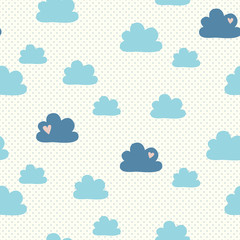 Aufkleber - seamless pattern with clouds