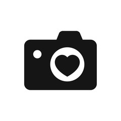 Poster - heart with camera icon illustration