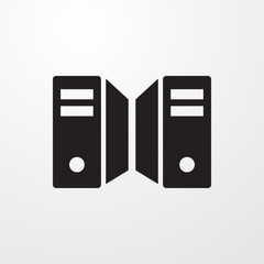 Poster - server icon vector