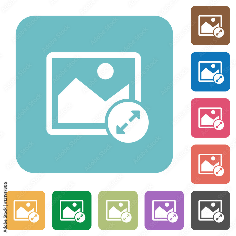 Resize image large rounded square flat icons Stock Vector | Adobe Stock
