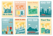 © switchpipi - Travel and Tourism brochure set. Template of magazine, poster, book cover, banner, flyer. Vector