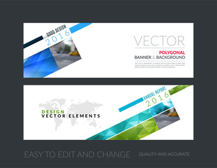 Wall Mural - Vector set of modern horizontal website banners with rectangular