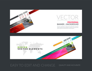 Wall Mural - Vector set of modern horizontal website banners with rectangular