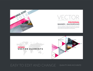 Wall Mural - Vector set of modern horizontal website banners with rectangular