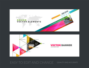 Wall Mural - Vector set of modern horizontal website banners with rectangular