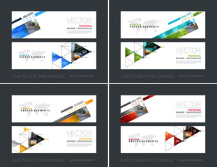 Wall Mural - Vector set of modern horizontal website banners with rectangular