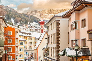 streets of a snowy Alpine village