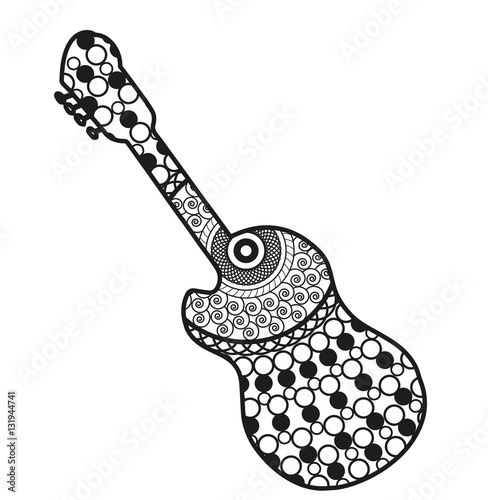 Download Vector illustration of a guitar mandala for coloring book ...