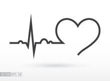 Heart Beat. Cardiogram. Cardiac Cycle. Medical Icon.