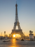 Fototapeta Paryż - The Eiffel tower at sunrise in Paris