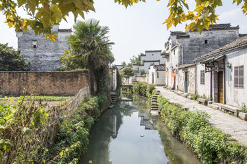 Wall Mural - traditional Chinese Hui Style Village, Pingshan village, Anhui, China