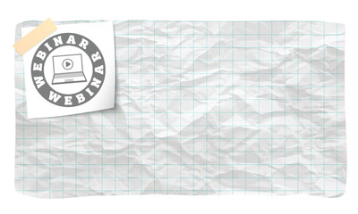 Poster - Vector graph paper and hand written webinar icon