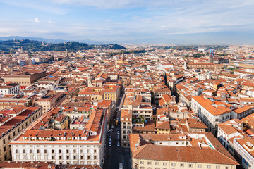 above view of houses in Florence from Campanile