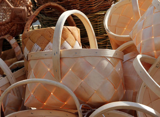 Birch bark baskets at the fair