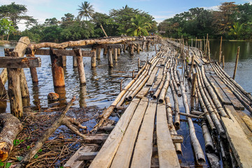 Wall Mural - Broken and floating bridge