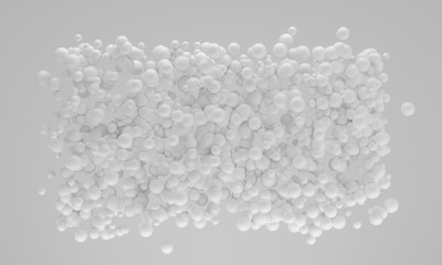 abstract white particle cloud 3d render