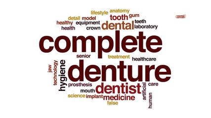 Sticker - Complete denture animated word cloud.