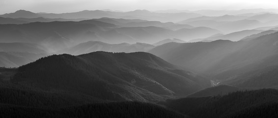 Wall Mural - black and white mountain landscape