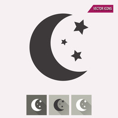 Wall Mural - Moon star - vector icon.