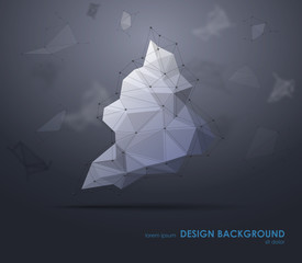 Poster - low polygon geometry elements. abstract geometric background. minimal style art.