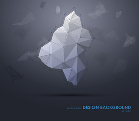 Poster - low polygon geometry elements. abstract geometric background. minimal style art.