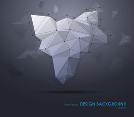 Poster - low polygon geometry elements. abstract geometric background. minimal style art.
