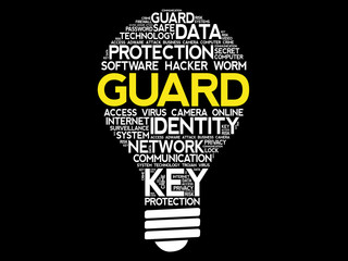 Wall Mural - GUARD bulb word cloud collage, business concept background