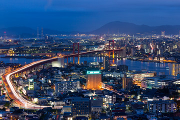 Wall Mural - Kitakyushu skyline at night