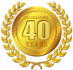 anniversary celebration gold icon