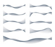 Waved design element. Set of twisted intertwined curved lines in the form of abstract wave isolated over white. Suitable for business card, banner or background. Vector eps8 illustration.