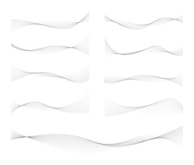 waved design element. set of twisted intertwined curved lines in the form of abstract wave isolated 