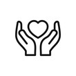 hands holding heart icon illustration