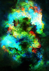 Aufkleber - Nebula, Cosmic space and stars, blue cosmic abstract background.