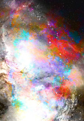 Aufkleber - Nebula, Cosmic space and stars, blue cosmic abstract background.