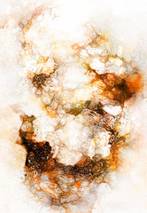 Poster - Cosmic space and stars, color cosmic abstract background. Fire effect in space.