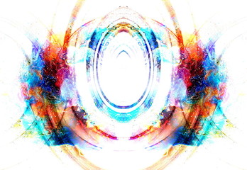 Poster - Cosmic space and energy lights with elipstical shapes, color cosmic abstract background.